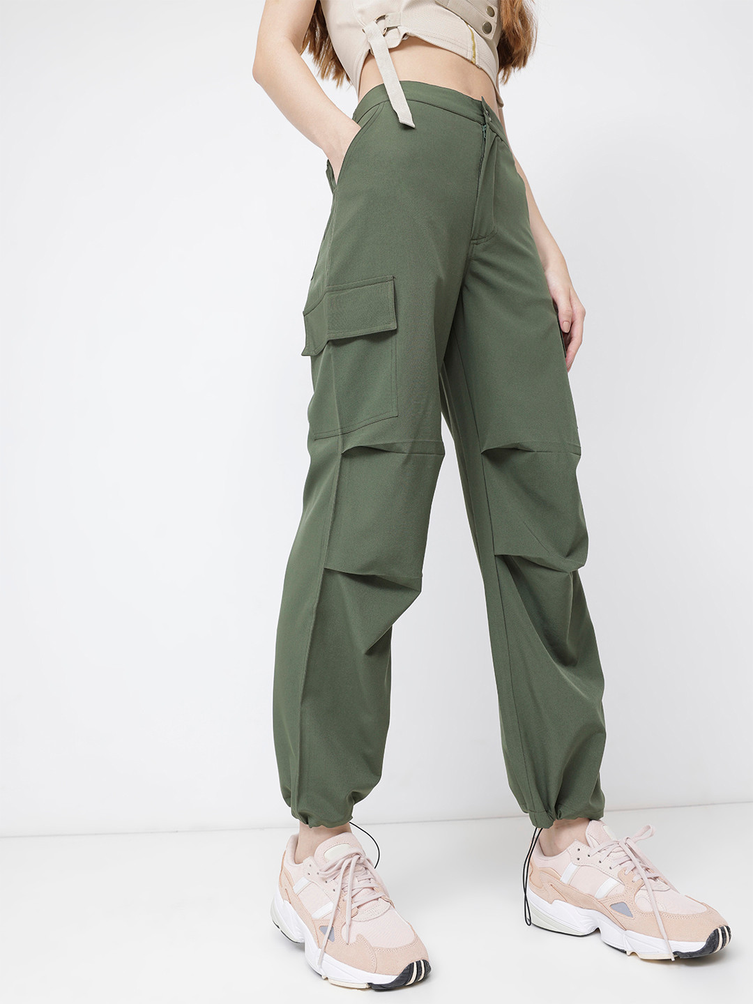 DressBerry Solid Relaxed Fit Cargo