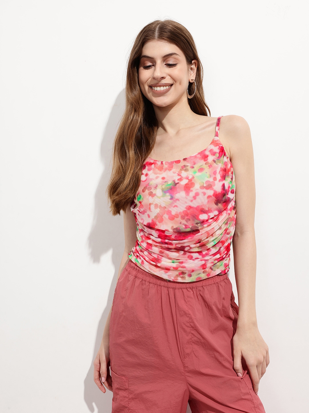 DressBerry Splashy Spectrum Ruche Revival Cami Top - Tops for Women 27504674 | Myntra