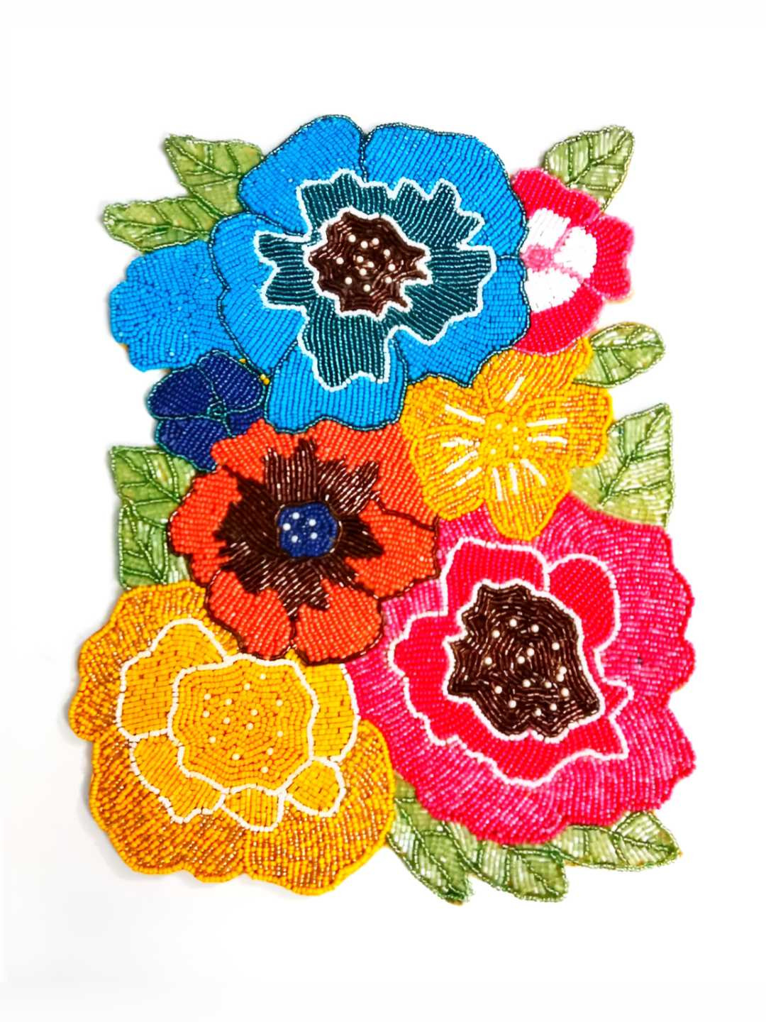 PURINA'S Blue & Orange Dining Table Beaded Placemat