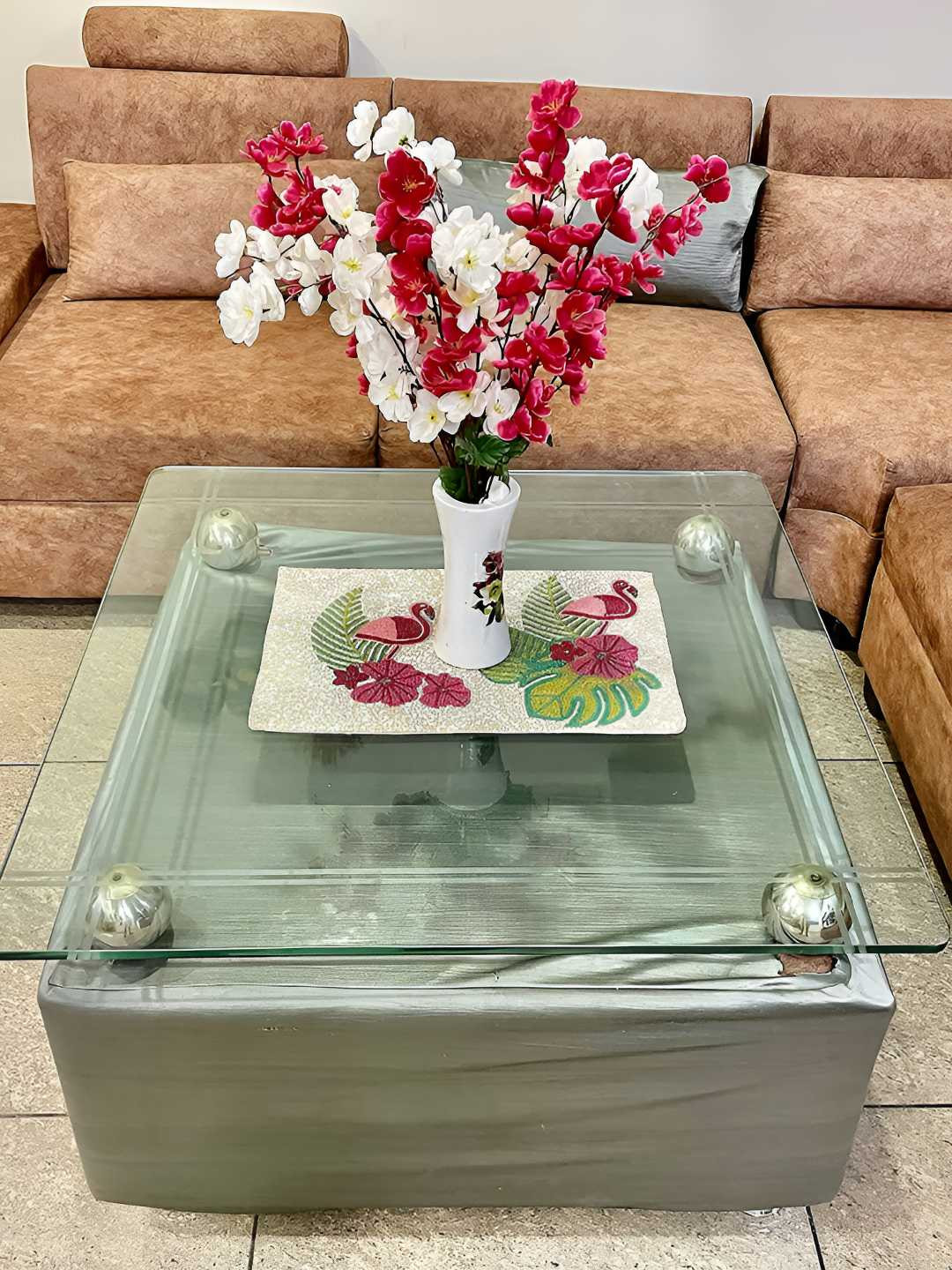 PURINA'S Green & Pink Dining Table Beaded Placemat