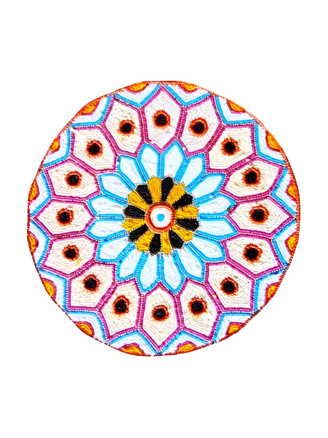 PURINA'S White & Blue Dining Table Beaded Placemat