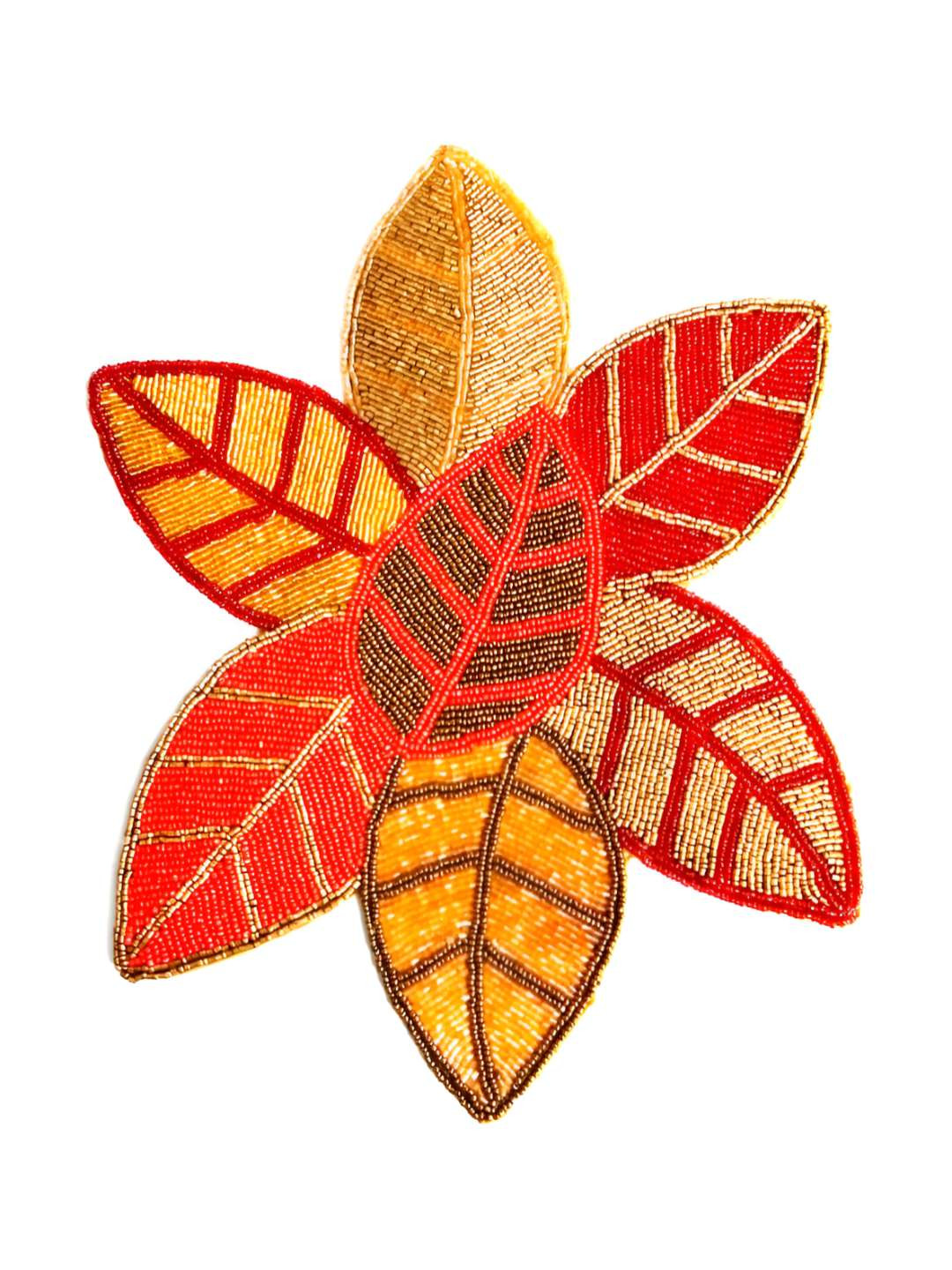 PURINA'S Red & Orange Dining Table Beaded Placemat