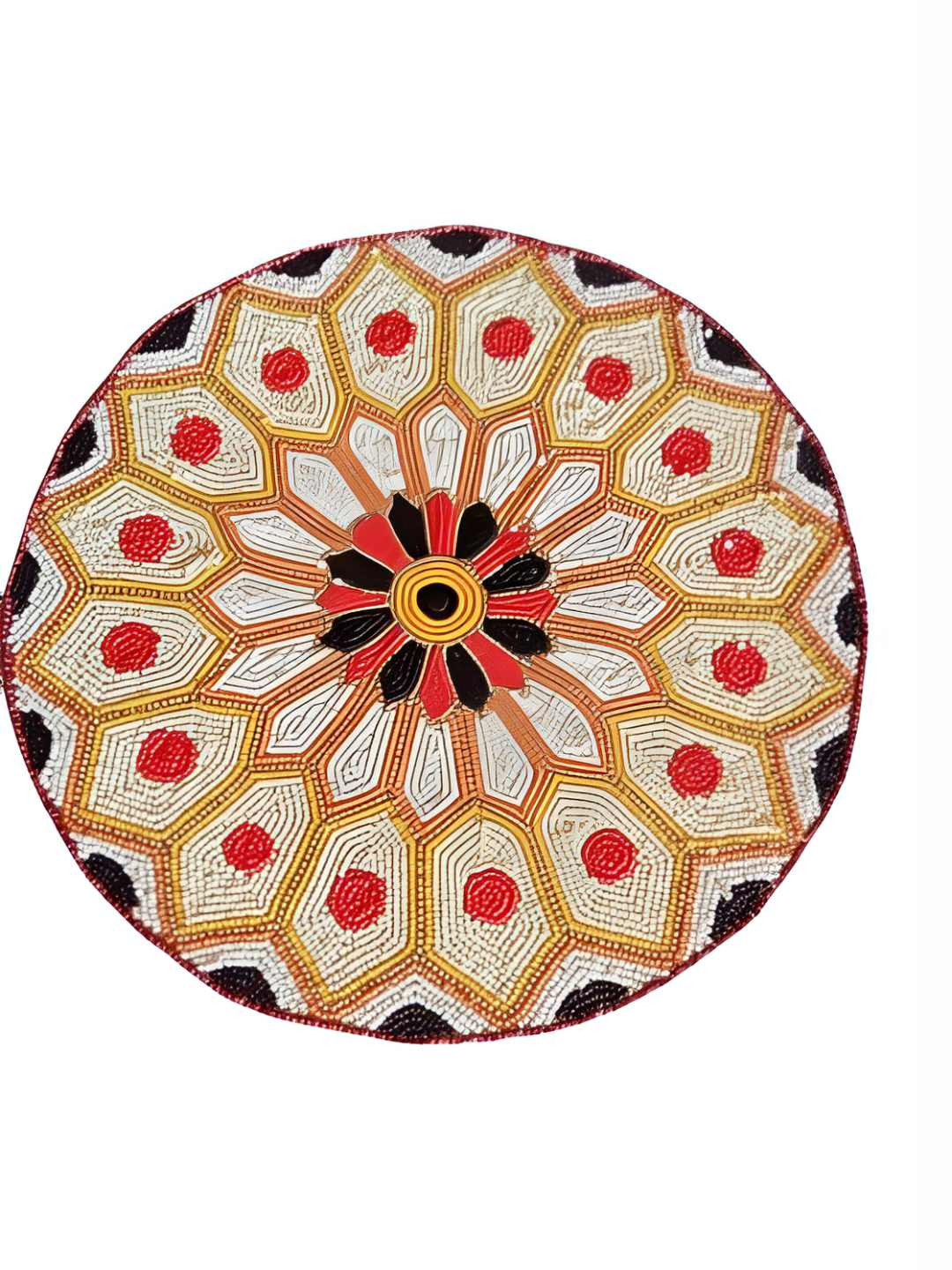 PURINA'S White & Red Dining Table Beaded Placemat