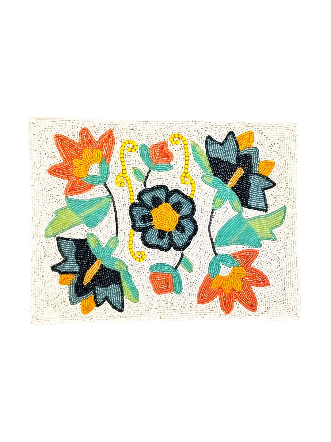 PURINA'S White & Yellow Dining Table Beaded Placemat