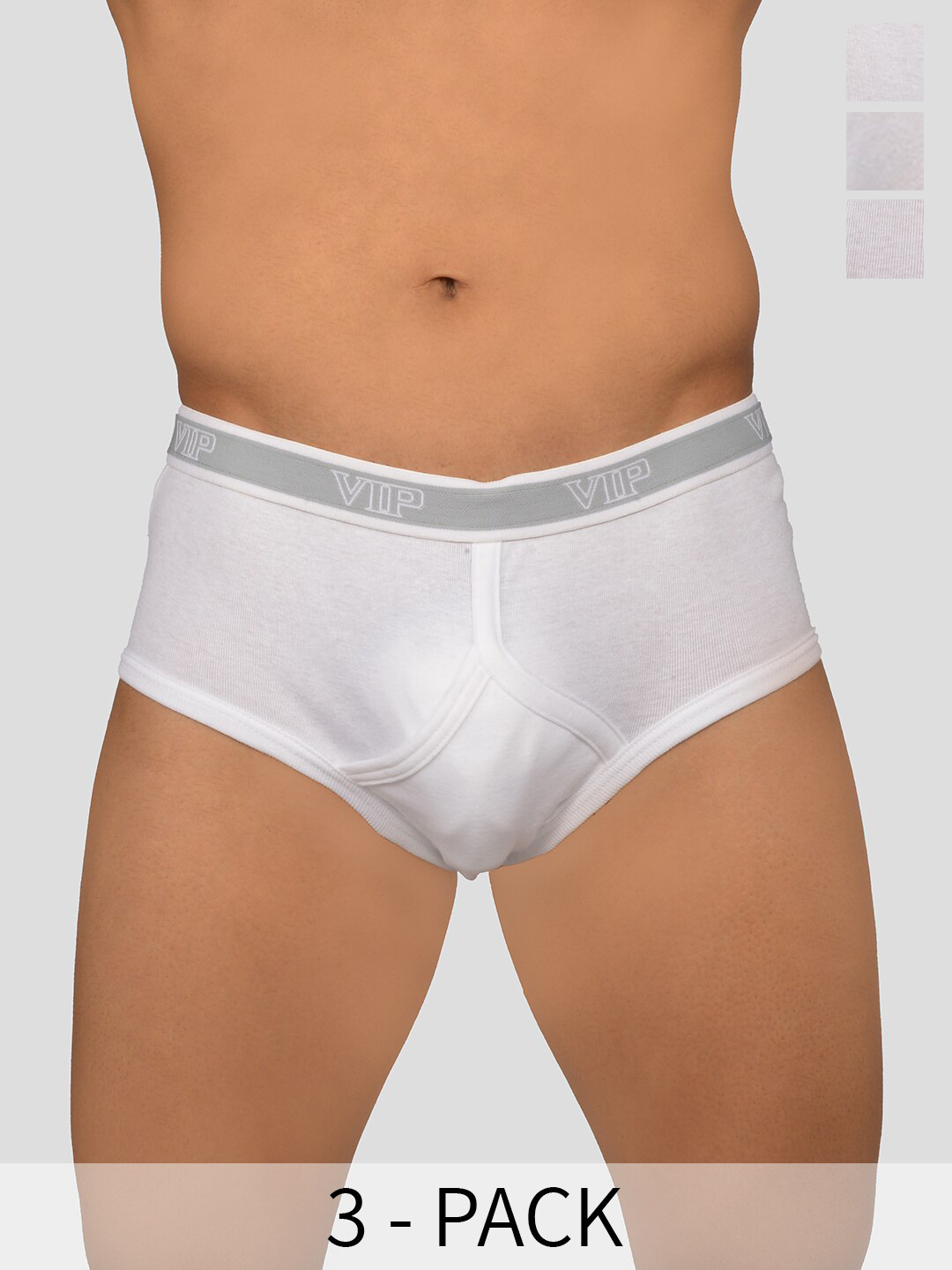 VIP Pack of 3 Pure Cotton Basic Briefs VP-MI-BF-SIGNR-10P-80-PO3