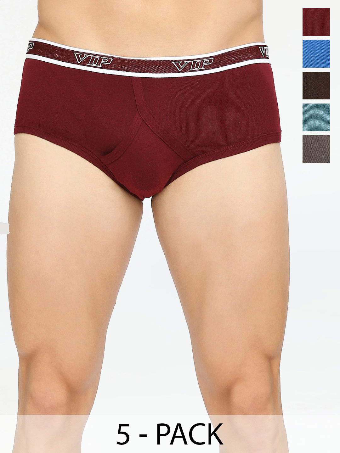 VIP Pack of 5 Assorted Cotton Basic Briefs VP-MI-BF-SPECT-10P