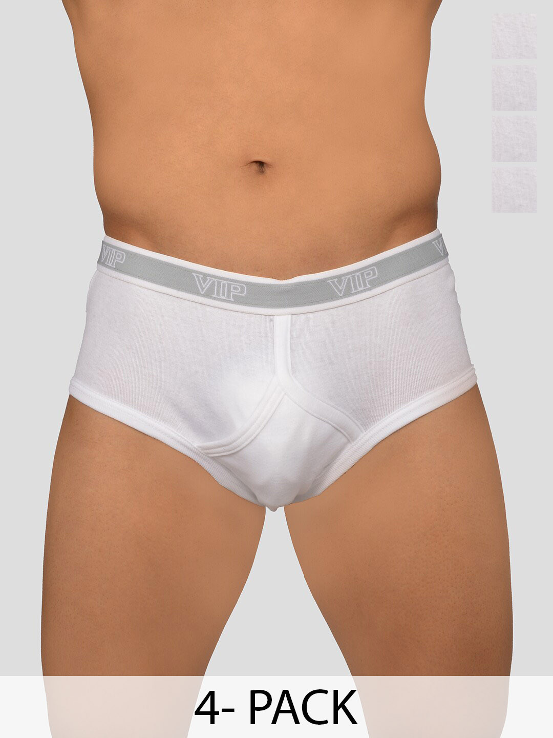 VIP Pack Of 4 Cotton Basic Briefs VP-MI-BF-SIGNR-10P-80-PO4