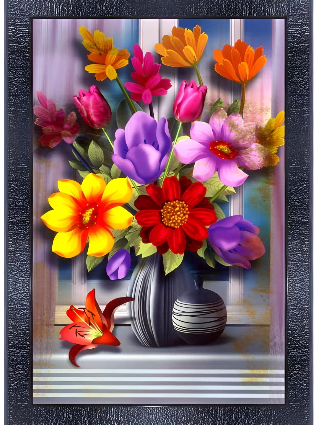 PnF Black & Pink Floral And Botanical Wall Art