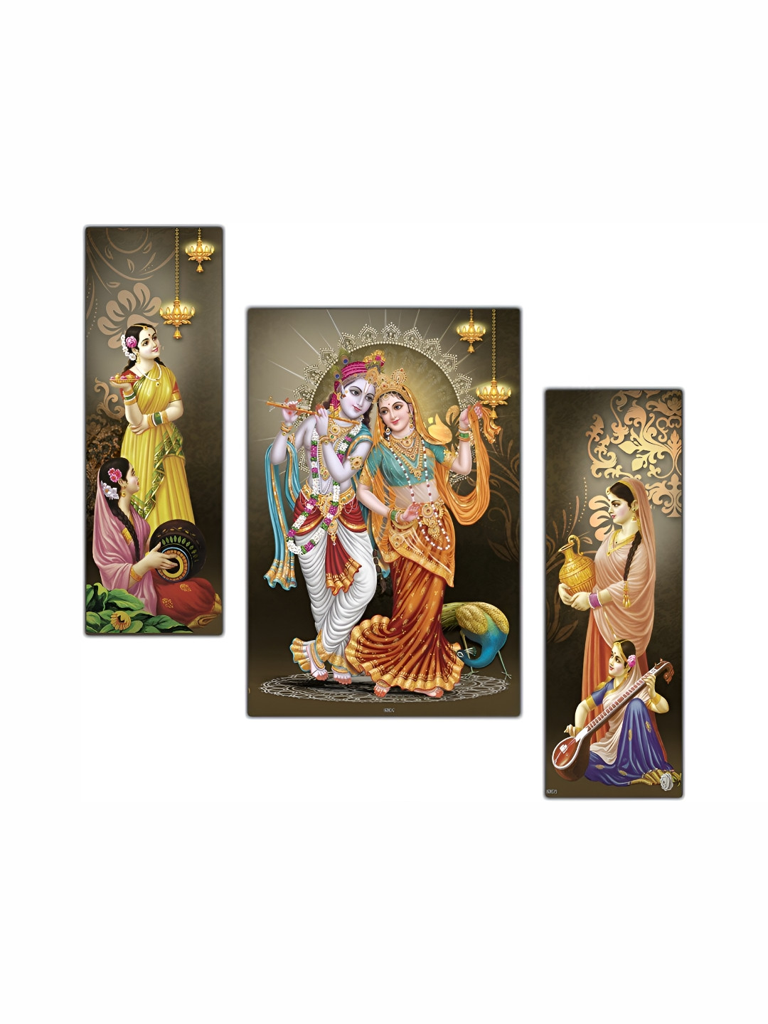 PnF Wood 3 Piece Wall Rectangle Paintings Wall Art-12 x 17.7In