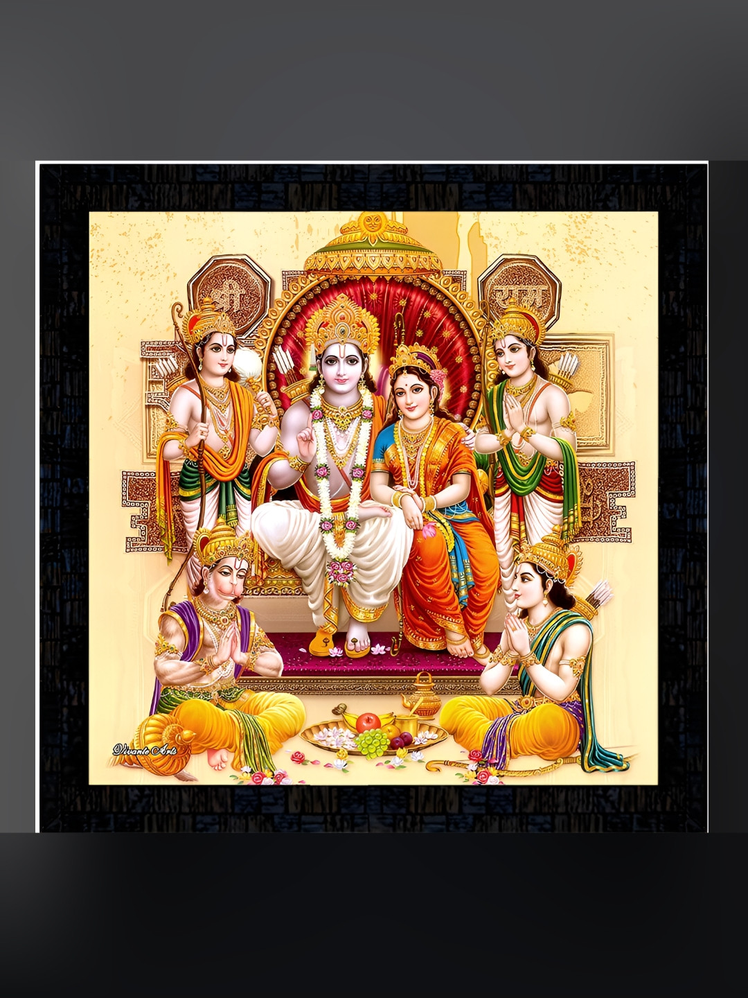 PnF Ram sita Wood Wall Square Paintings Wall Art - 12 x 12In