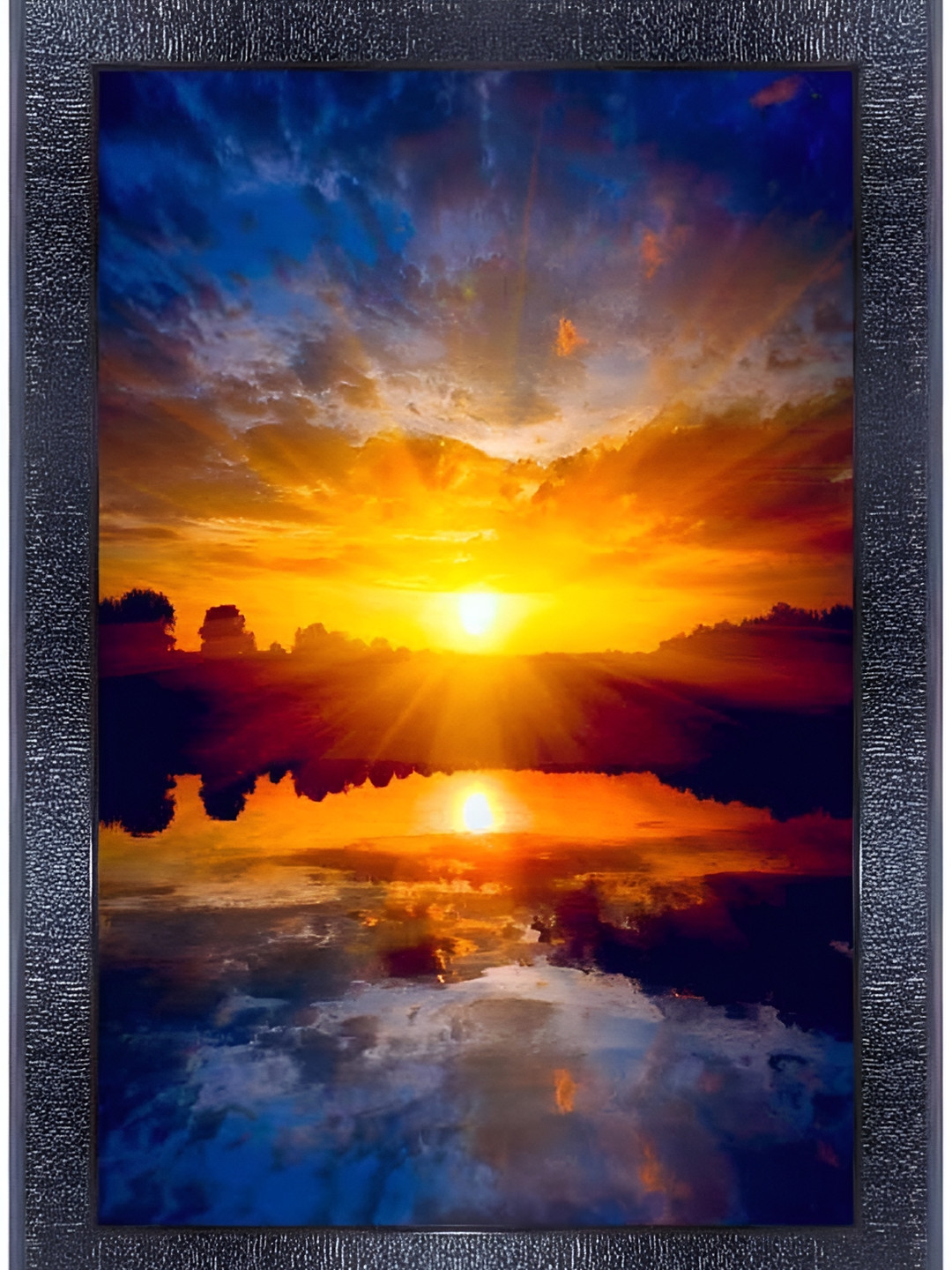 PnF Wood Wall Rectangle Paintings Wall Art -13.8x10.2In