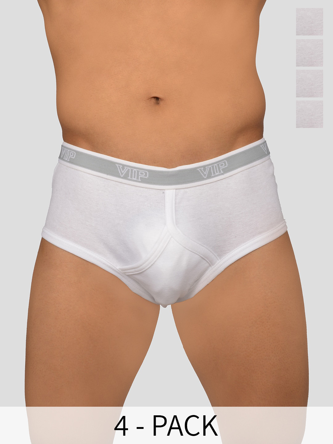 VIP Men Pack Of 4 Cotton Basic Briefs VP-MI-BF-SIGNR-10P-95-PO4