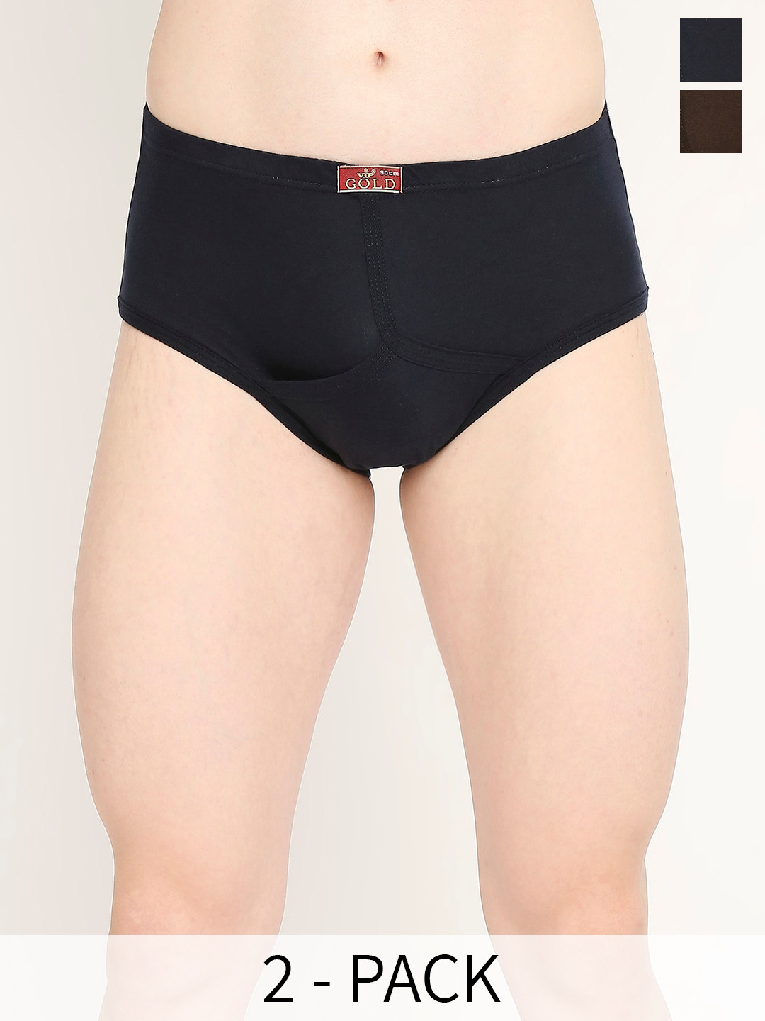 VIP Gold C Pack Of 2 Assorted Pure Cotton Basic Briefs VP-MI-BF-GOLDC-10P-95-PO2