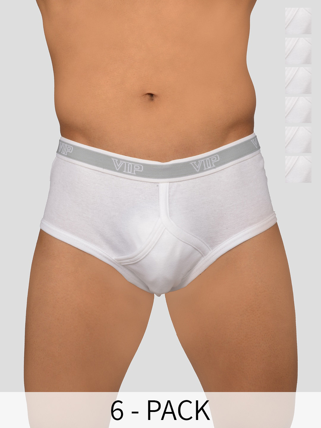 VIP Signor Pack Of 6 Brand Logo Details Cotton Basic Briefs VP-MI-BF-SIGNR-10P-110-PO6