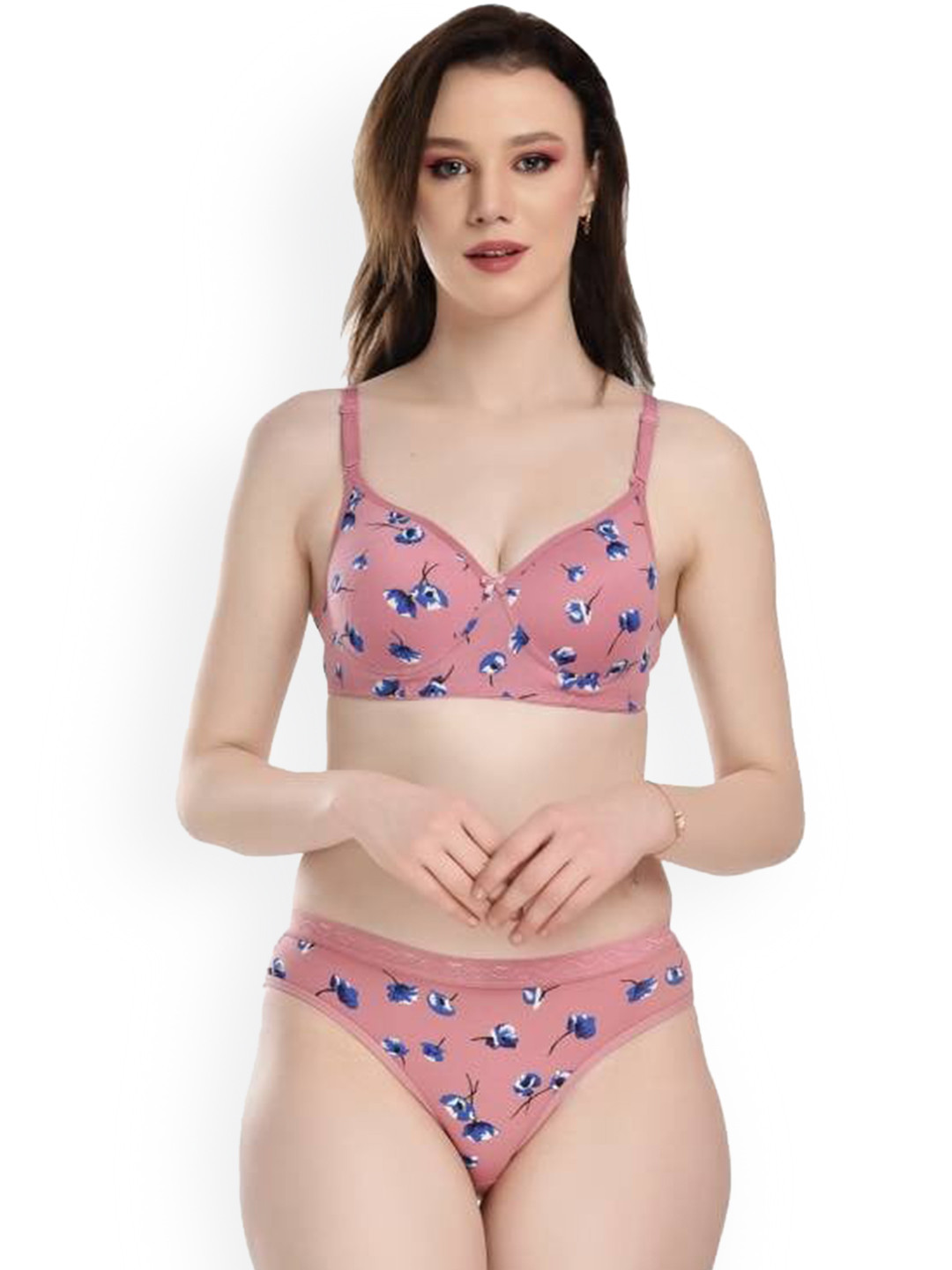 Aamarsh Printed Cotton Bra Panty Lingerie Set