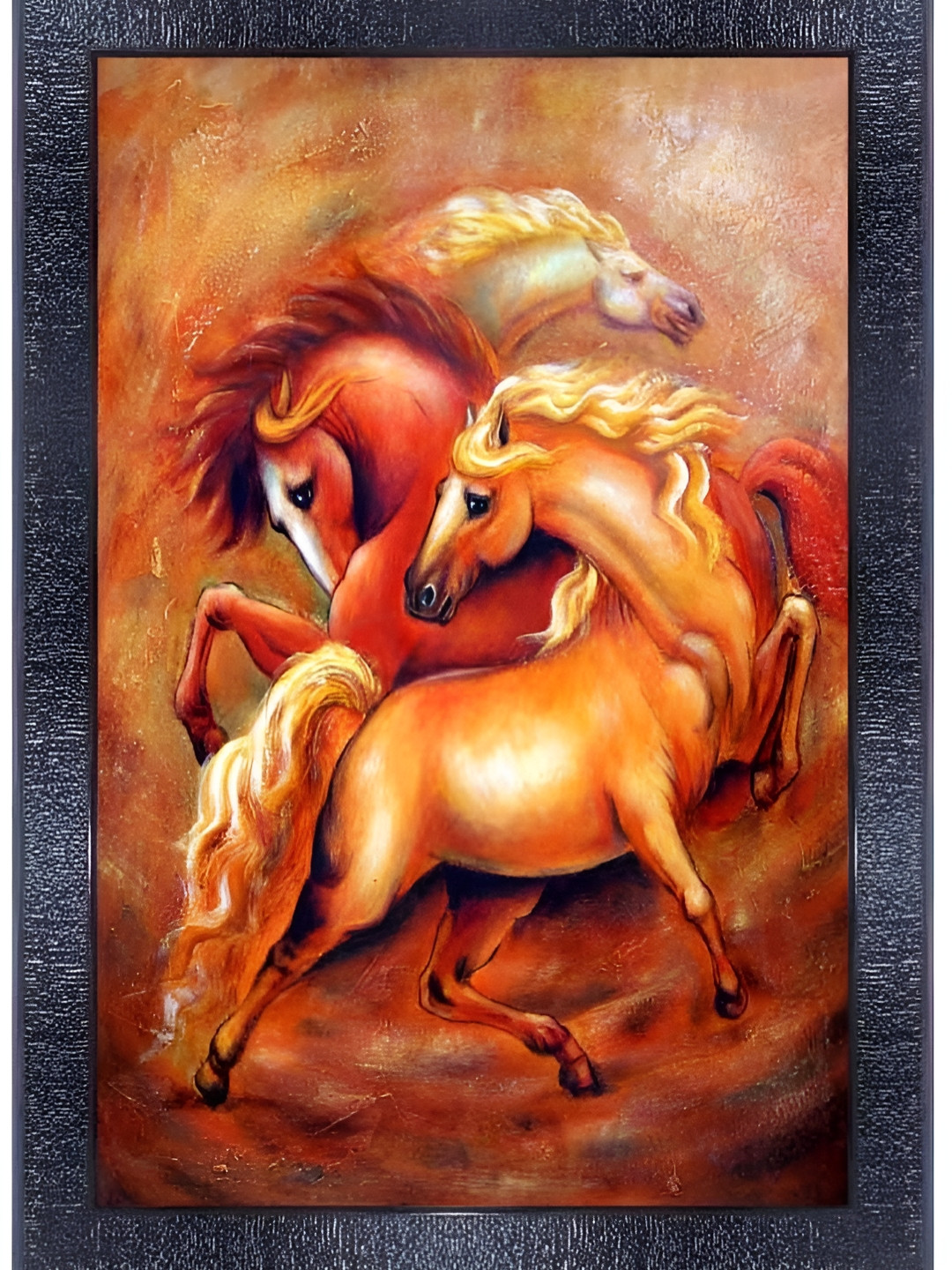PnF Horse Wood Wall Rectangle Paintings Wall Art -14 x 10 In