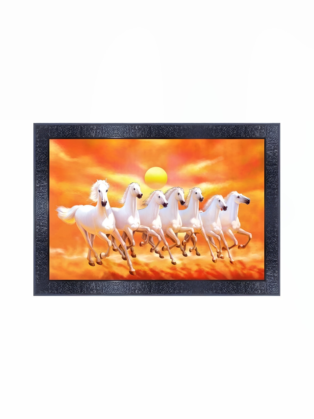PnF Black & Orange Wooden Horse Wall Art