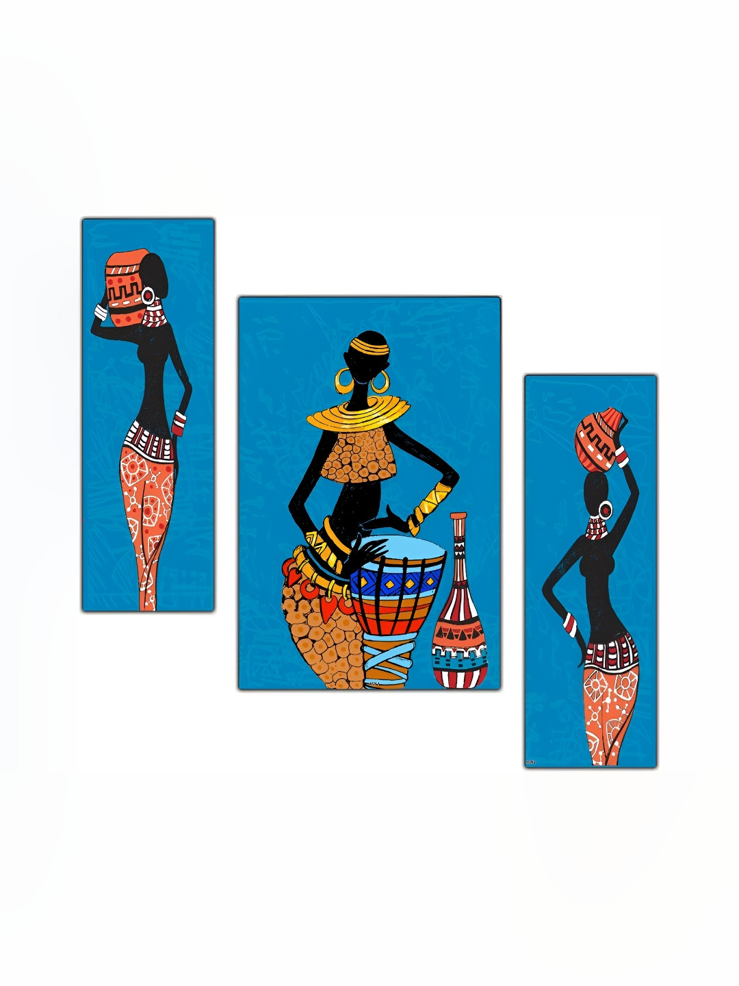 PnF Blue & Orange 3 Pieces Wall Stickers