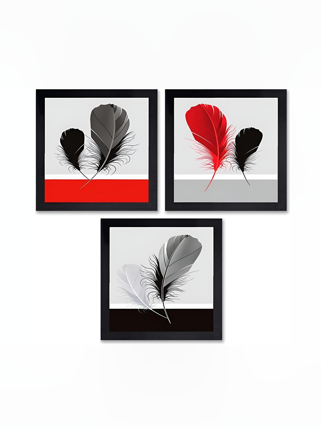 PnF Paper 3 Piece Wall Square Paintings Wall Art -14 x 14 In