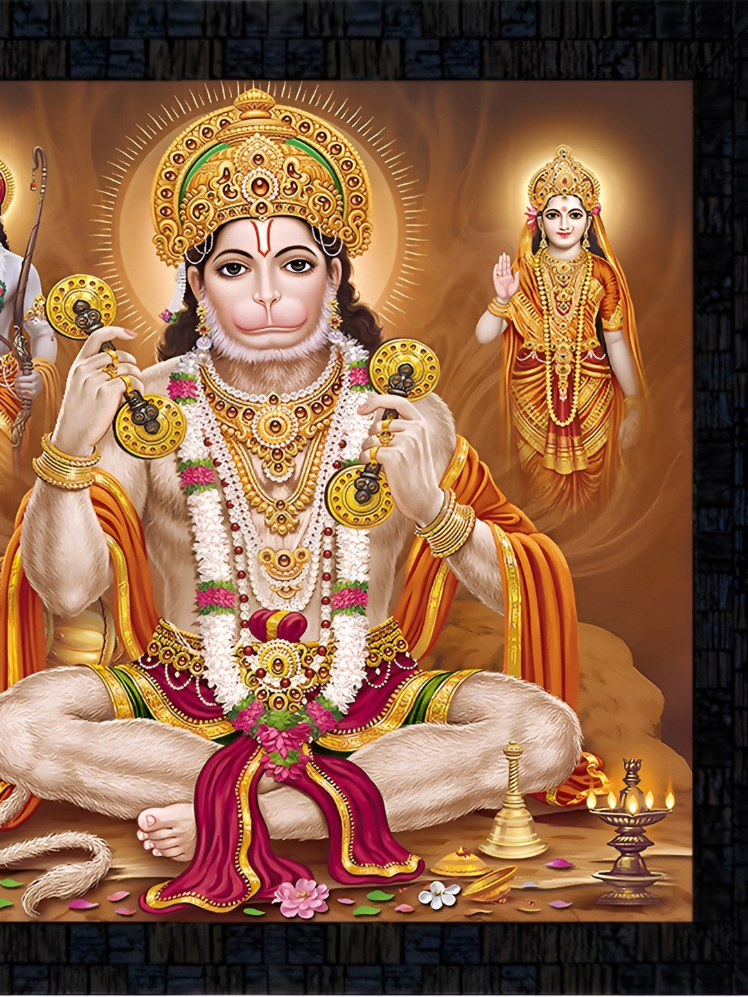 PnF Hanuman Paper Wall Square Paintings Wall Art -12 x 12 In