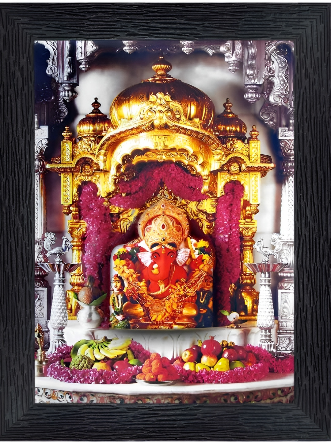 PnF Black & Red Synthetic Wood Religious Painting Wall Art