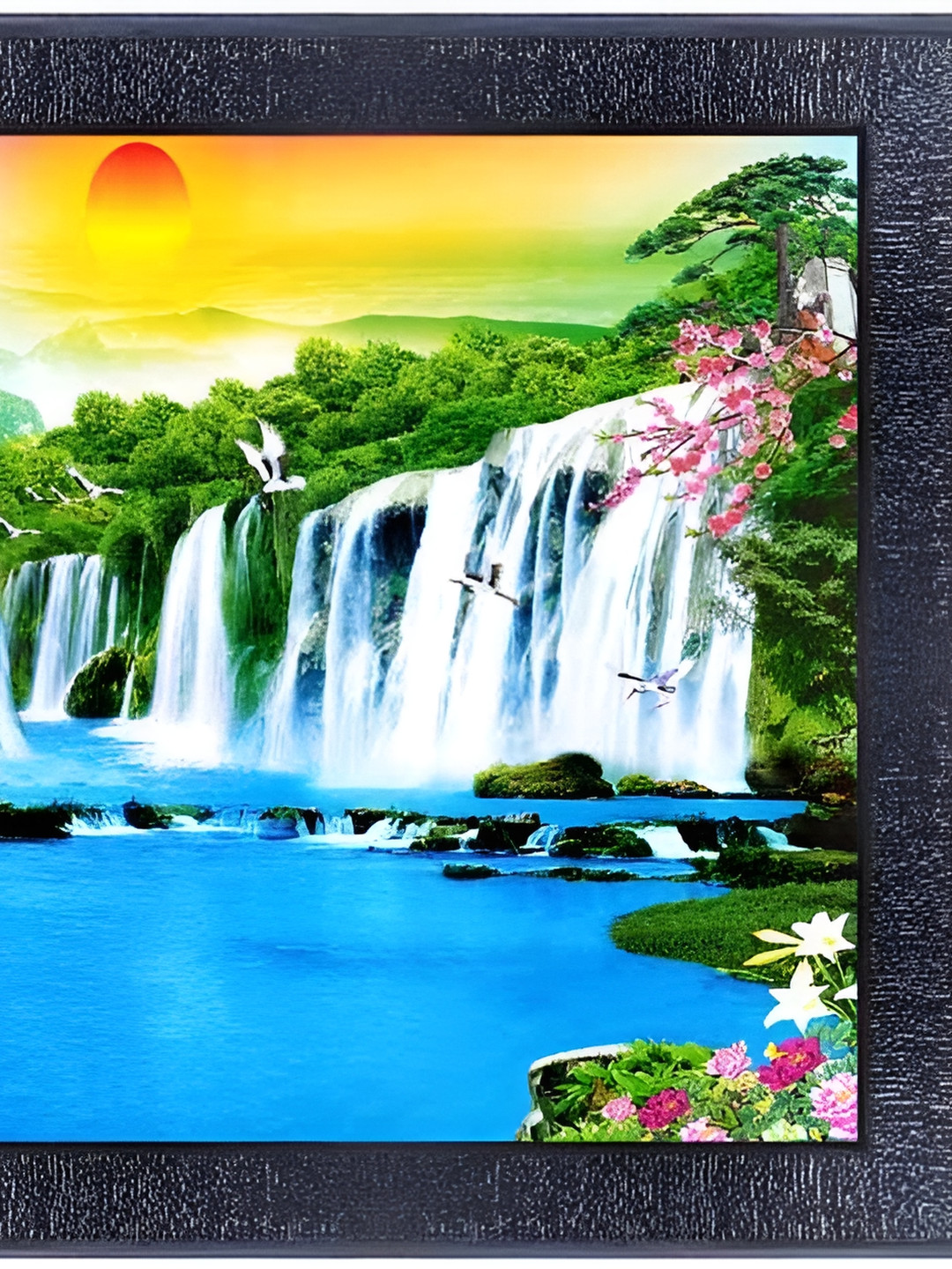 PnF Black Paper Wall Living Room Rectangle Potrait Paintings Wall Art -10.24 x 13.78In