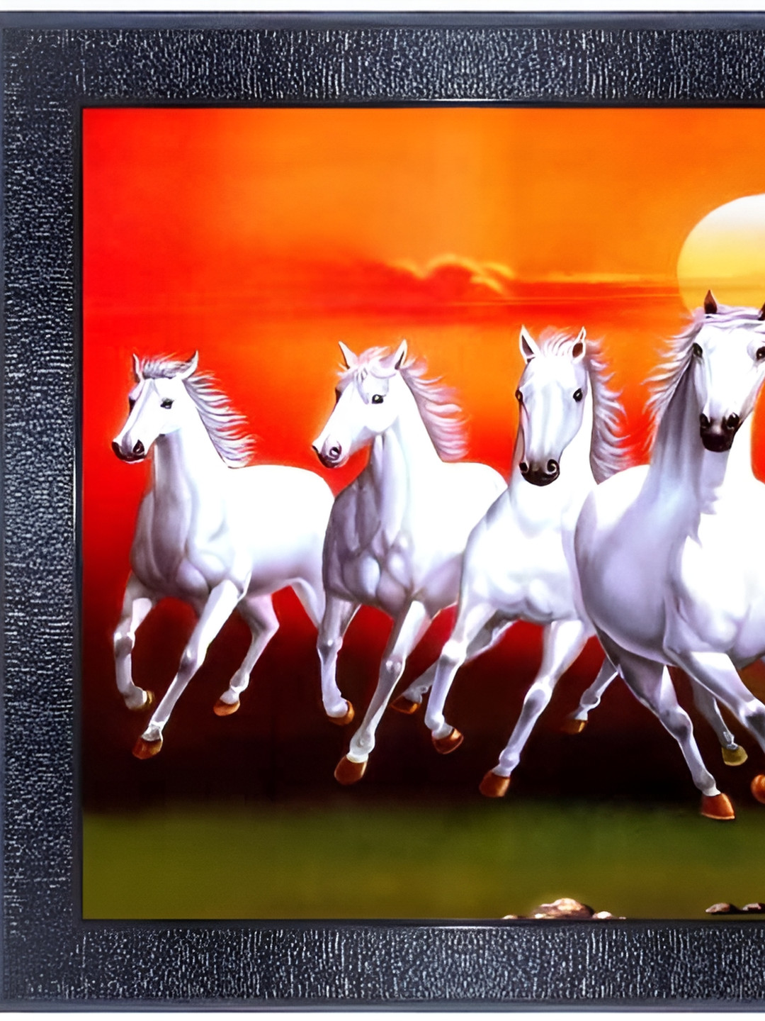 PnF Black & Orange Glass Painting Wall Art