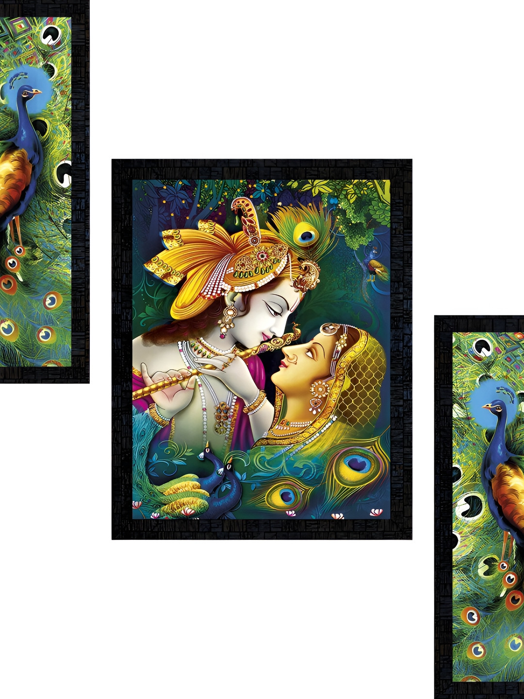 PnF Charcoal Paper 3 Pcs Wall Living Room Rectangle Paintings Wall Art -13.58 x 5.91In