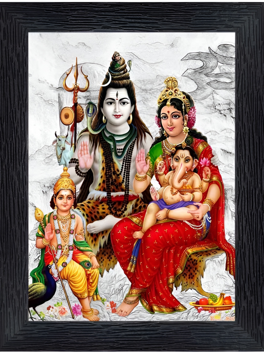 PnF White & Red Religious Wooden Frame Wall Art