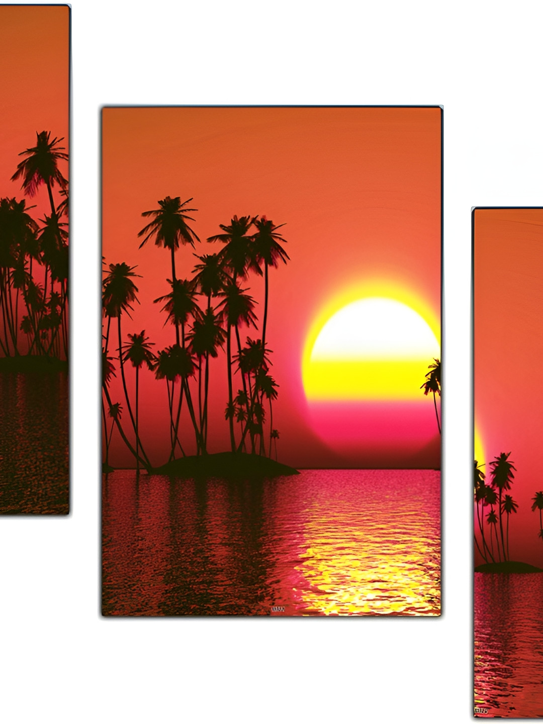 PnF Red & Black 3 Pieces Digital Printing wooden Wall Art