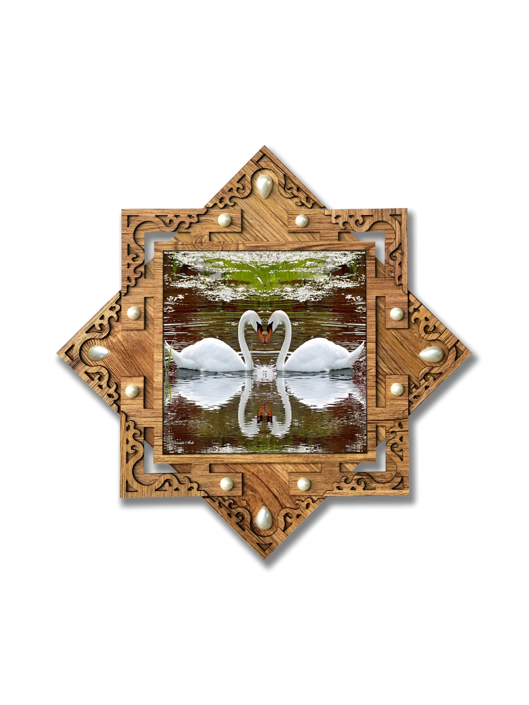 PnF Beige & White Wooden Birds Wall Art