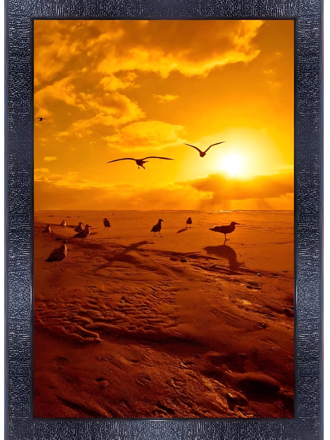 PnF Black & Orange Glass Printed Wall Art