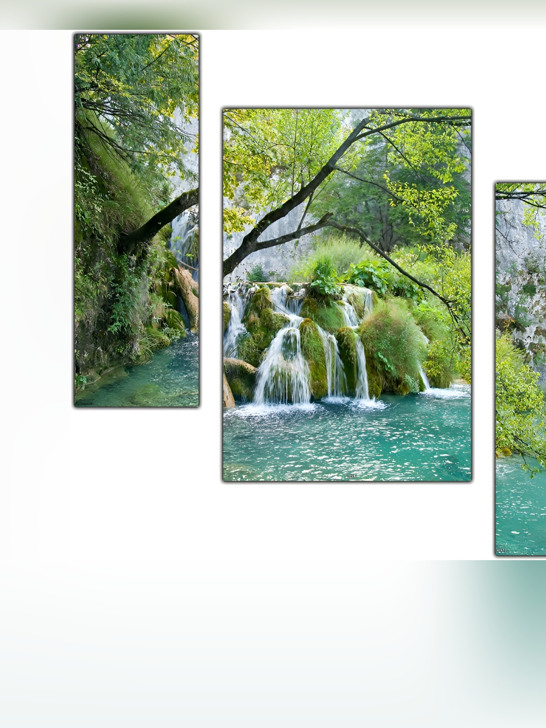 PnF Wood 3 Piece Wall Rectangle Paintings Wall Art -12.01 x 17.72 In