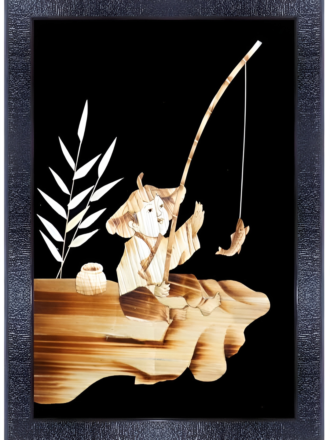 PnF Black & Beige Wooden Abstract Wall Art