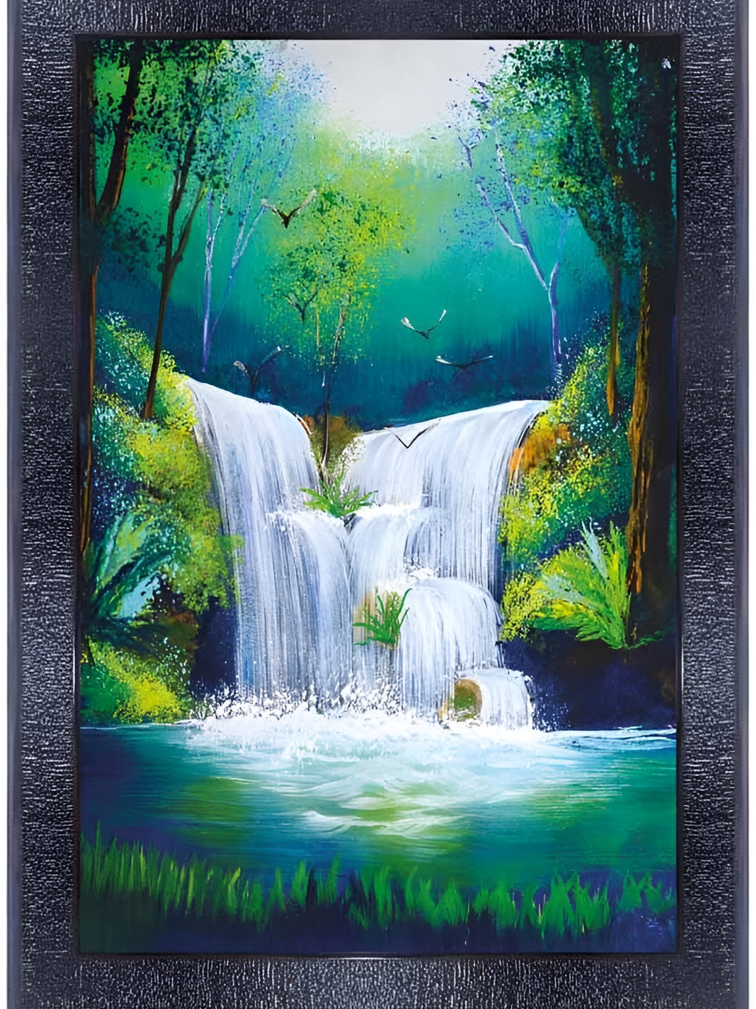 PnF Glass Wall Rectangle Paintings Wall Art - 14 x 10In