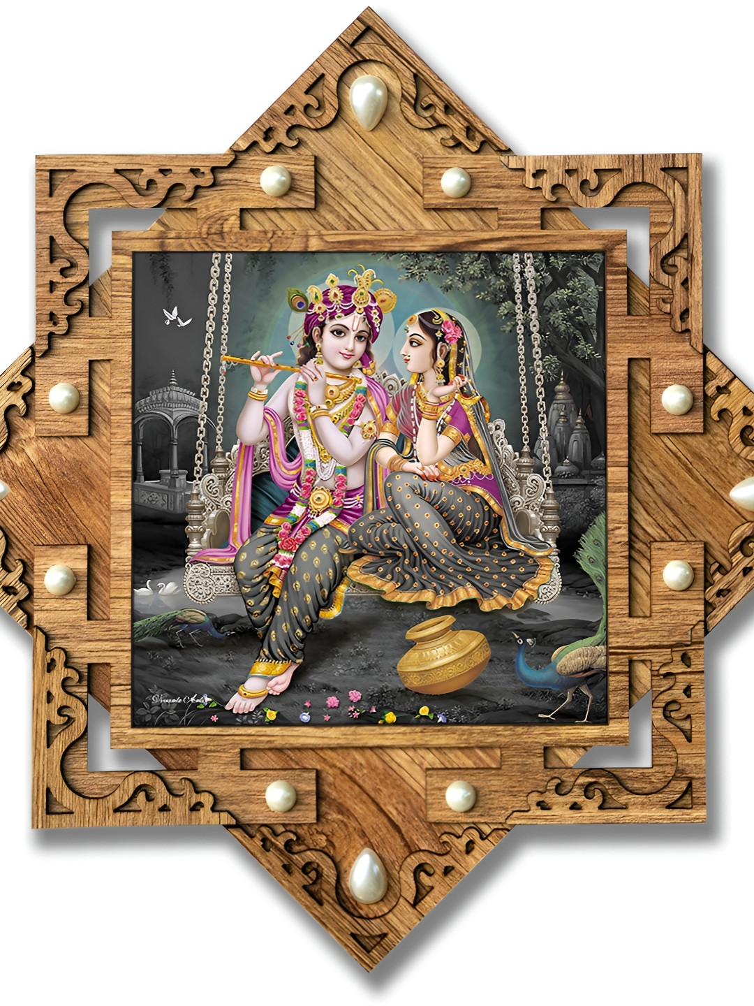 PnF Wood Wall Square Paintings Wall Art -16.5 x 16.5 In