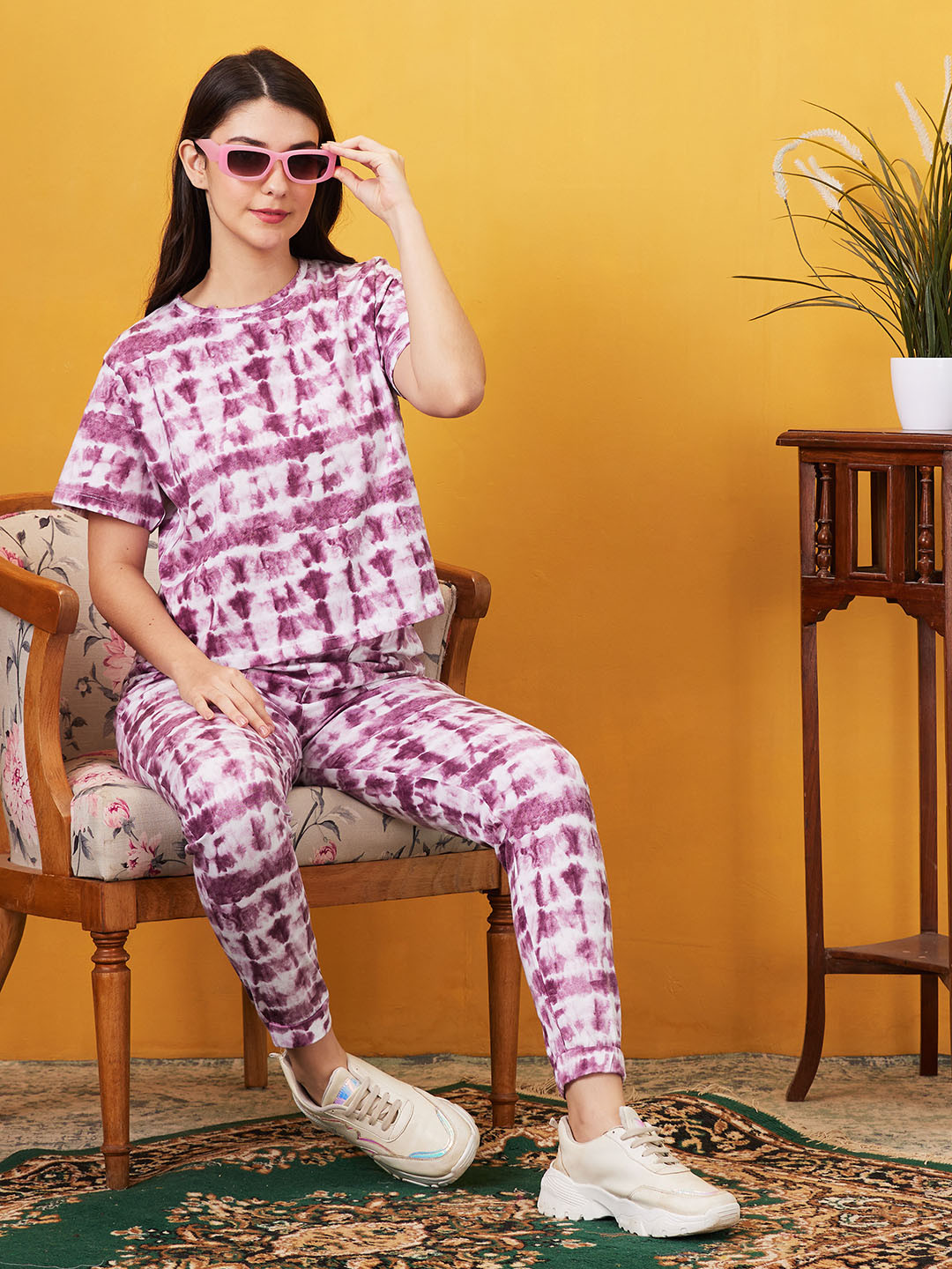 AV2 Dyed Round Neck Top With Trouser