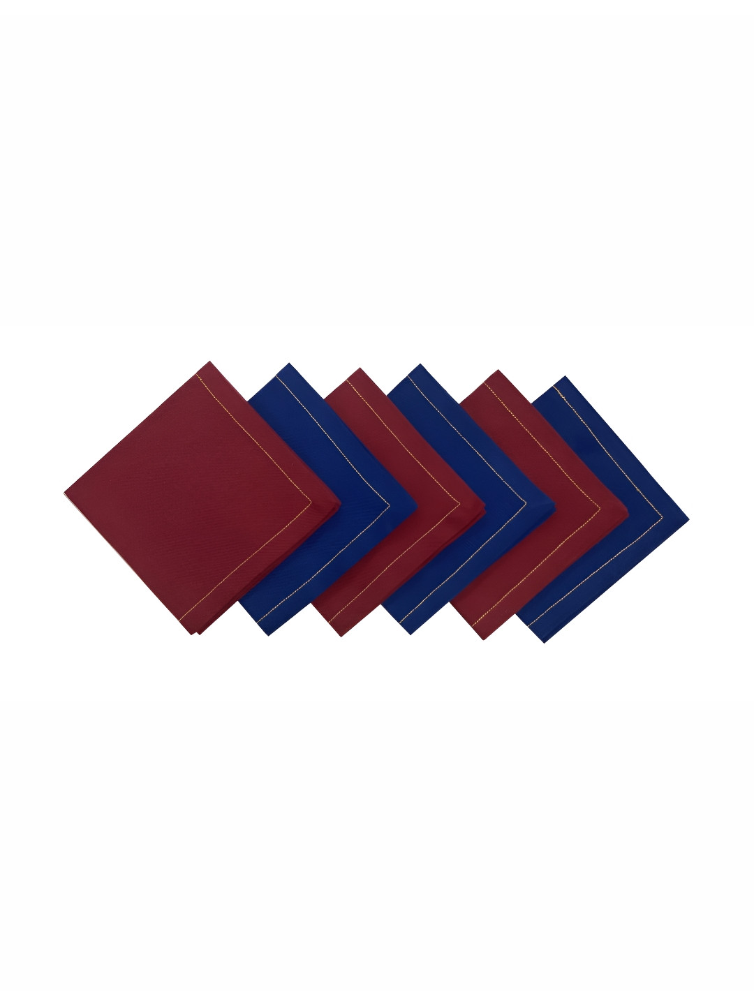 FOVEROS 6 Pieces Red & Blue Cotton Table Napkins