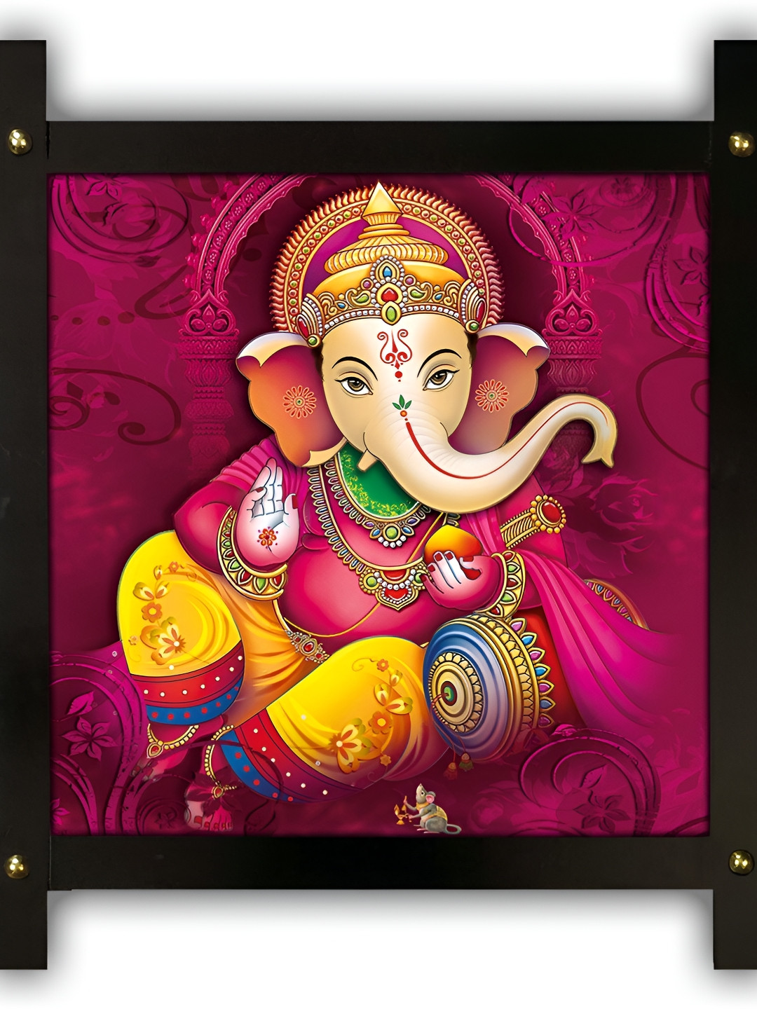PnF Black & Maroon Wooden Religious Paintings Wall Art
