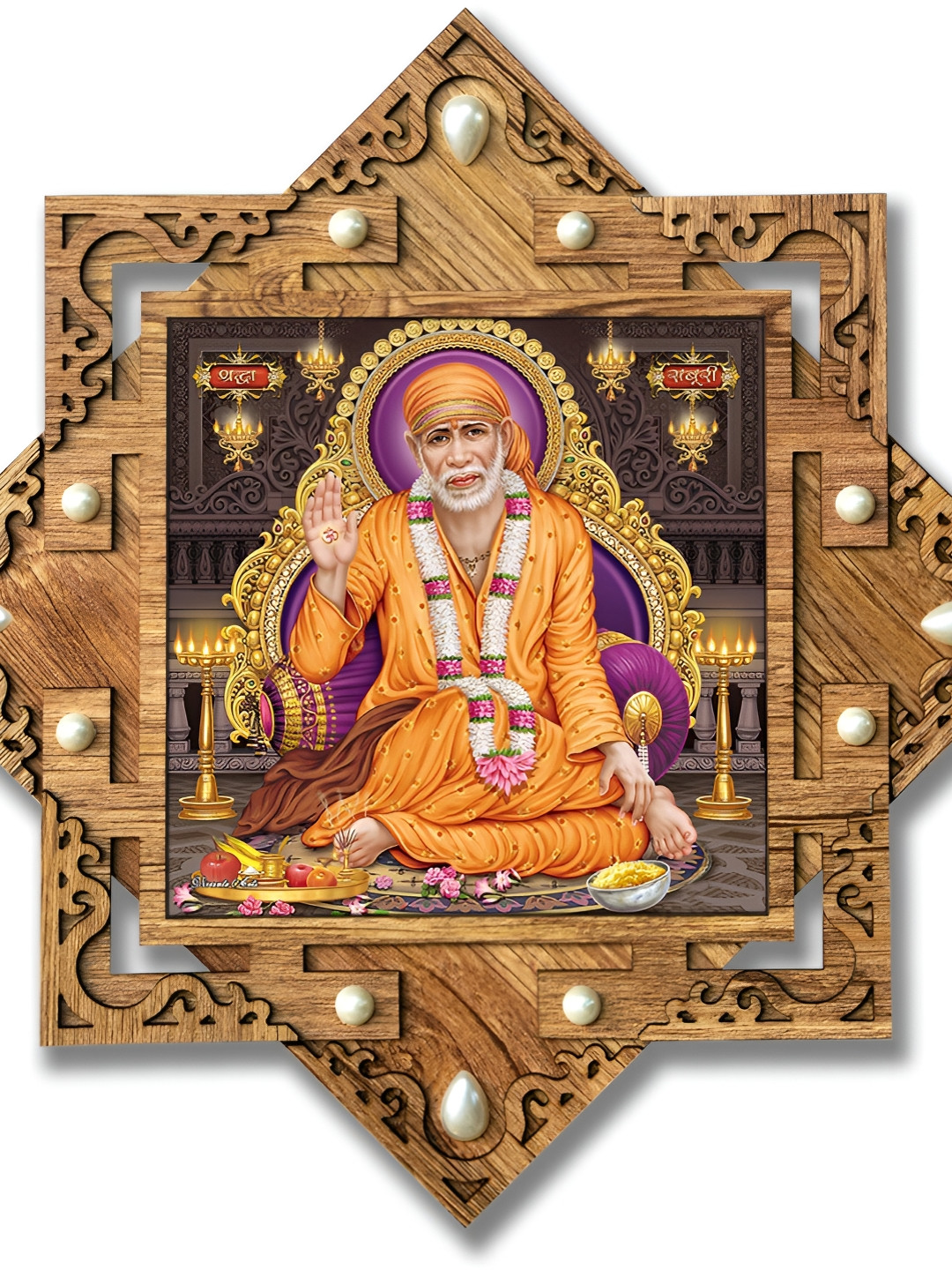 PnF Wood Wall Triangle Paintings Wall Art -16.5 x 16.5 In