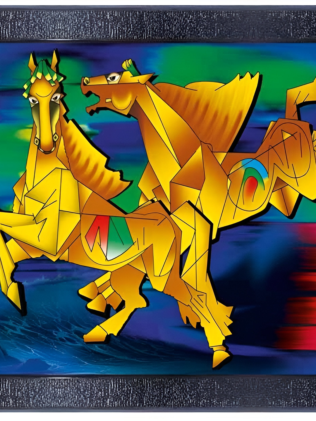 PnF Black & Yellow Glass Birds and Animals Wall Art