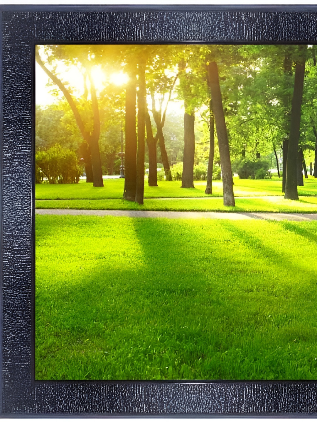 PnF Black & Green Painting Wooden Floral and Botanical Wall Photo Frame