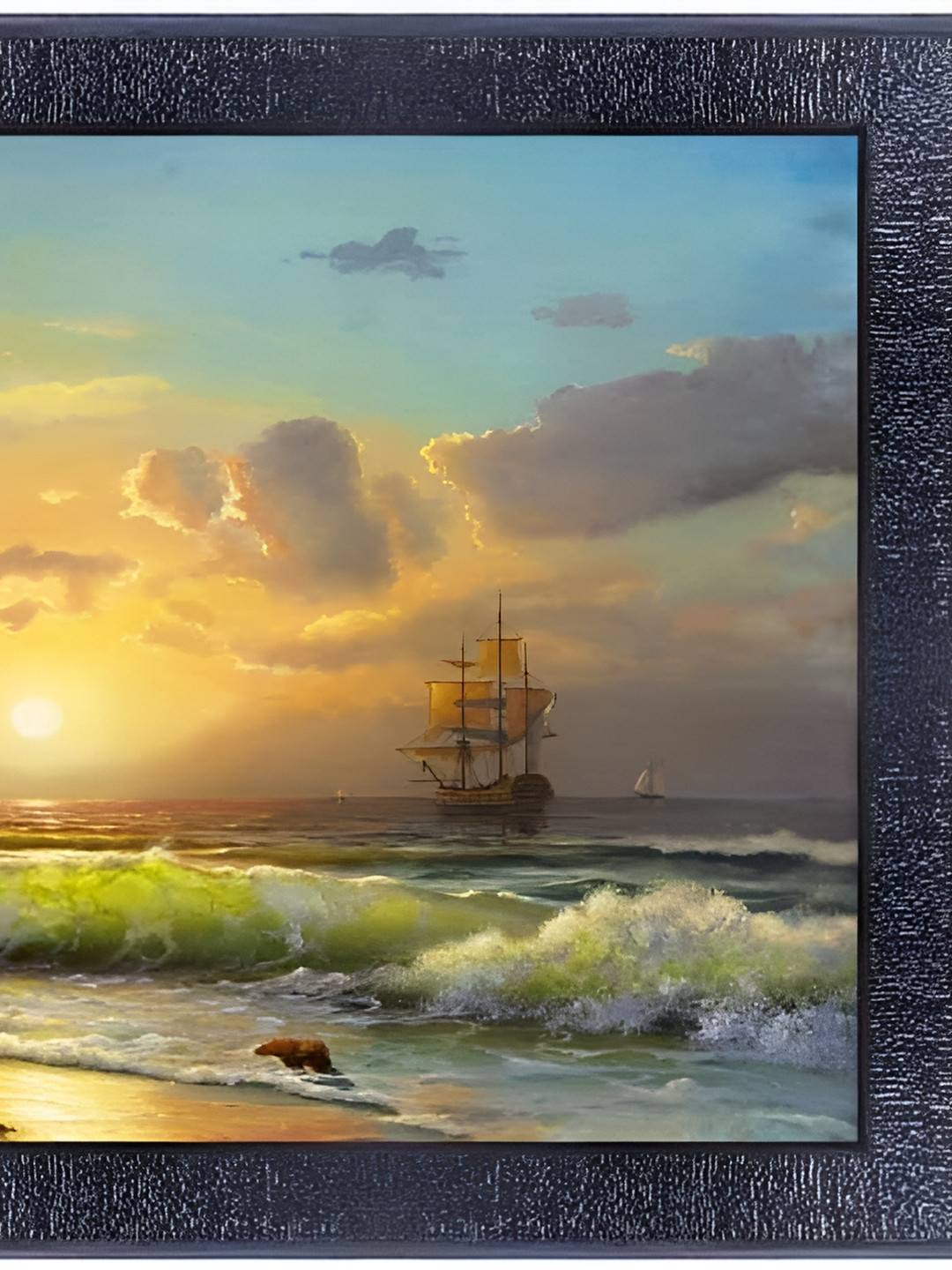 PnF Black & Yellow Floral and Botanical Painting Wooden Wall Art