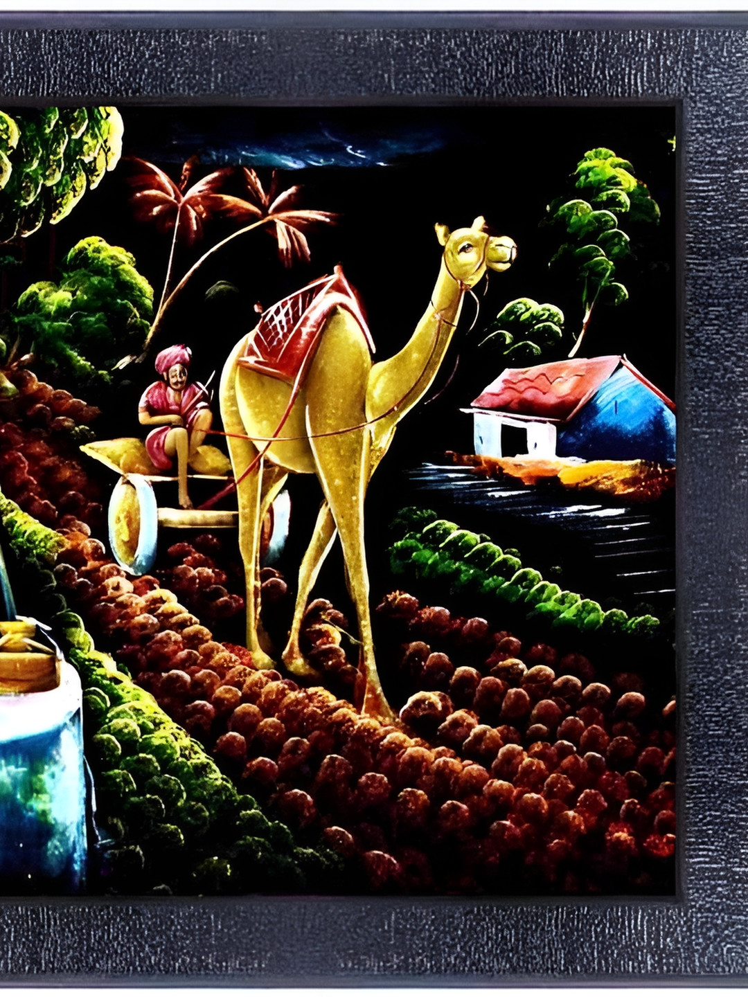 PnF Wood Wall Landscape Rectangle Paintings Wall Art-14 x 10In