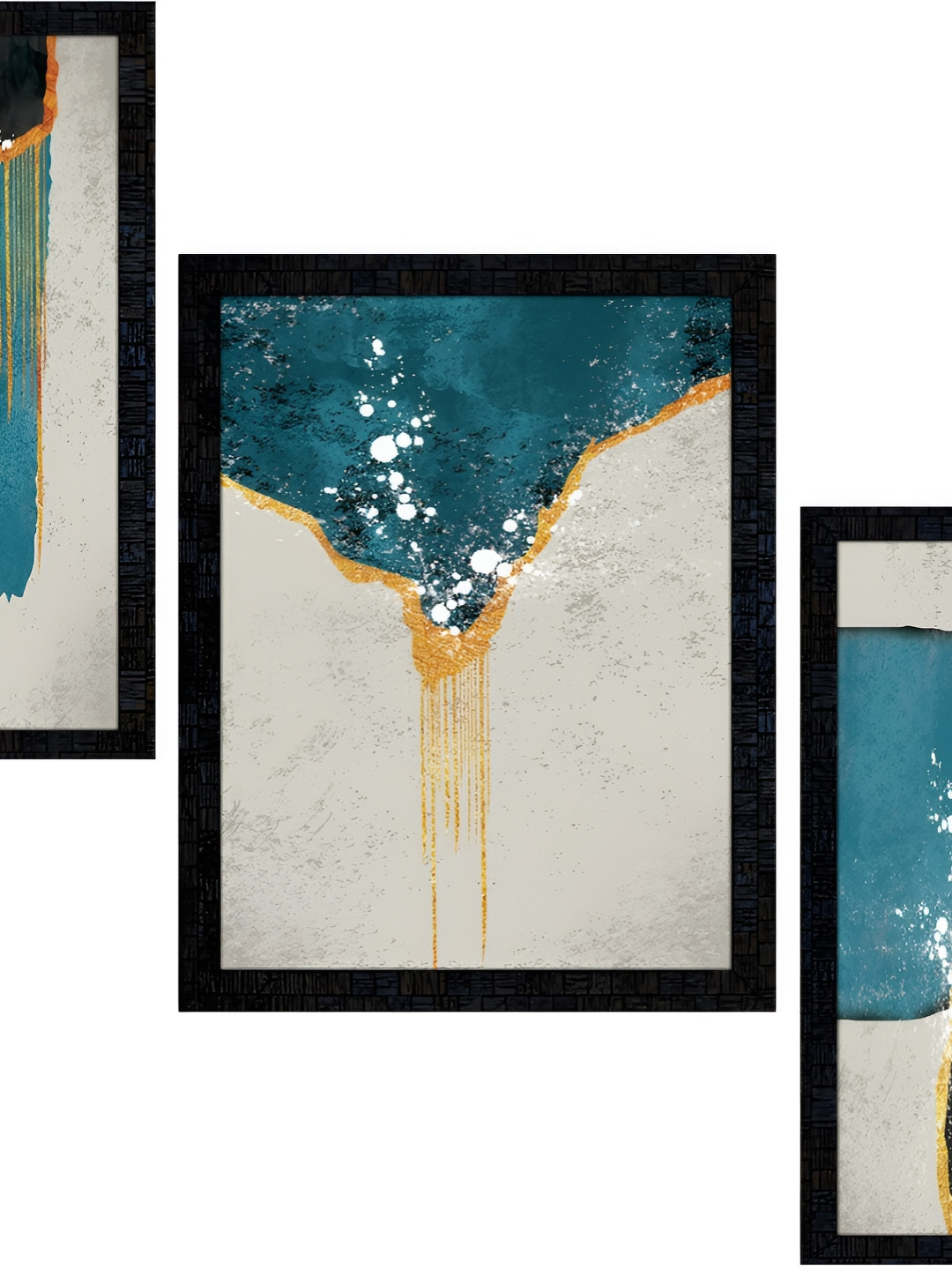 PnF Charcoal Paper 3 Pcs Wall Living Room Rectangle Paintings Wall Art -10.24 x 11.5In