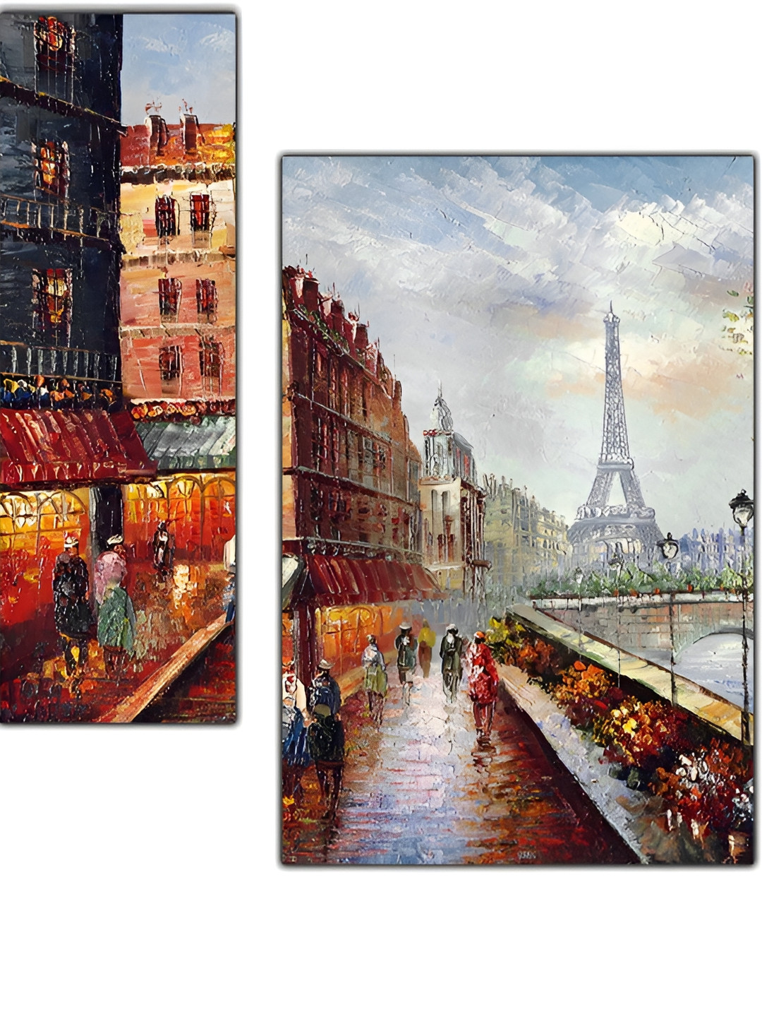 PnF Rust & Green 3 Pieces Abstract Wall Arts