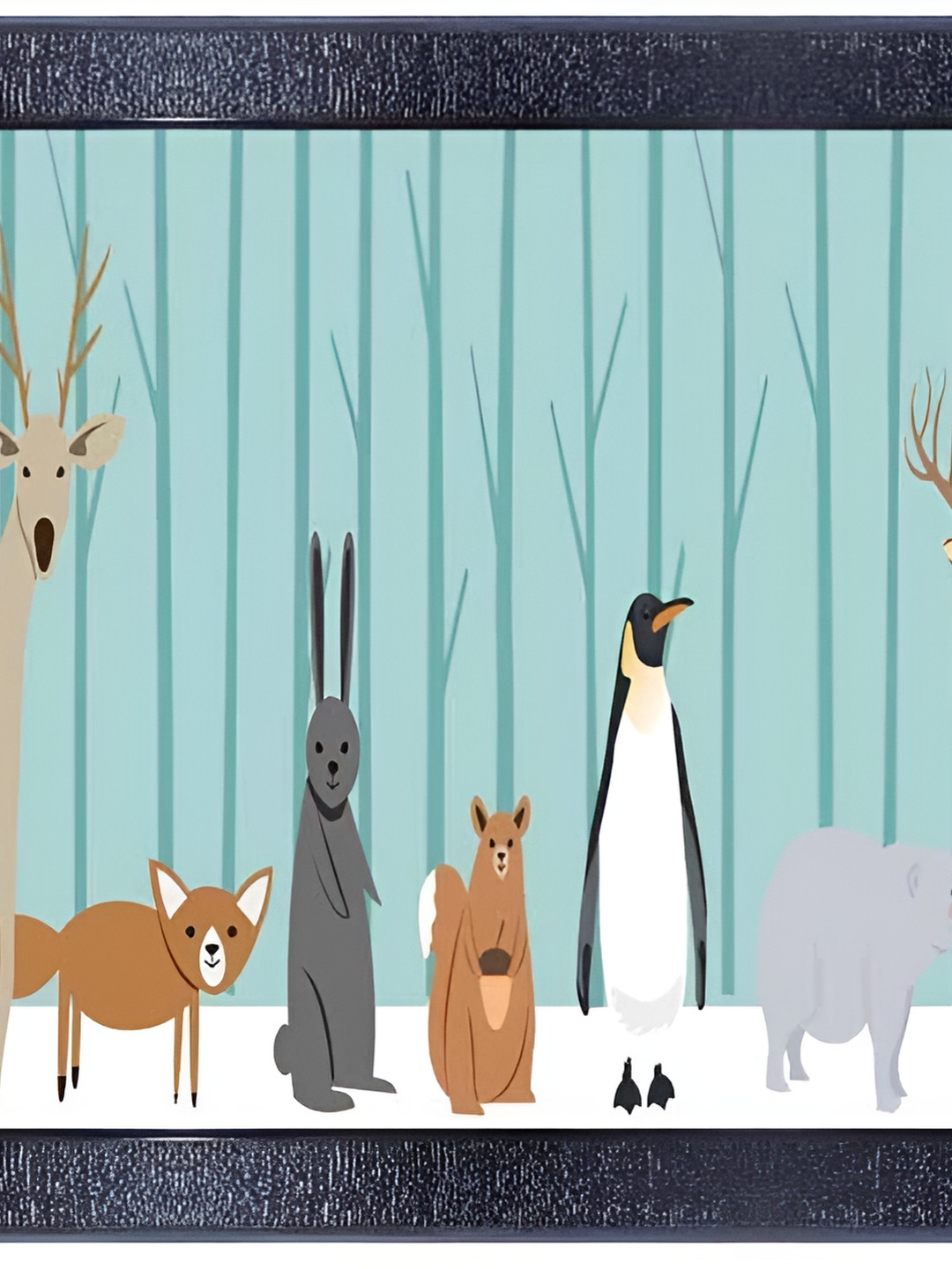 PnF Black & Turquoise Blue Wooden Birds and Animals Wall Art