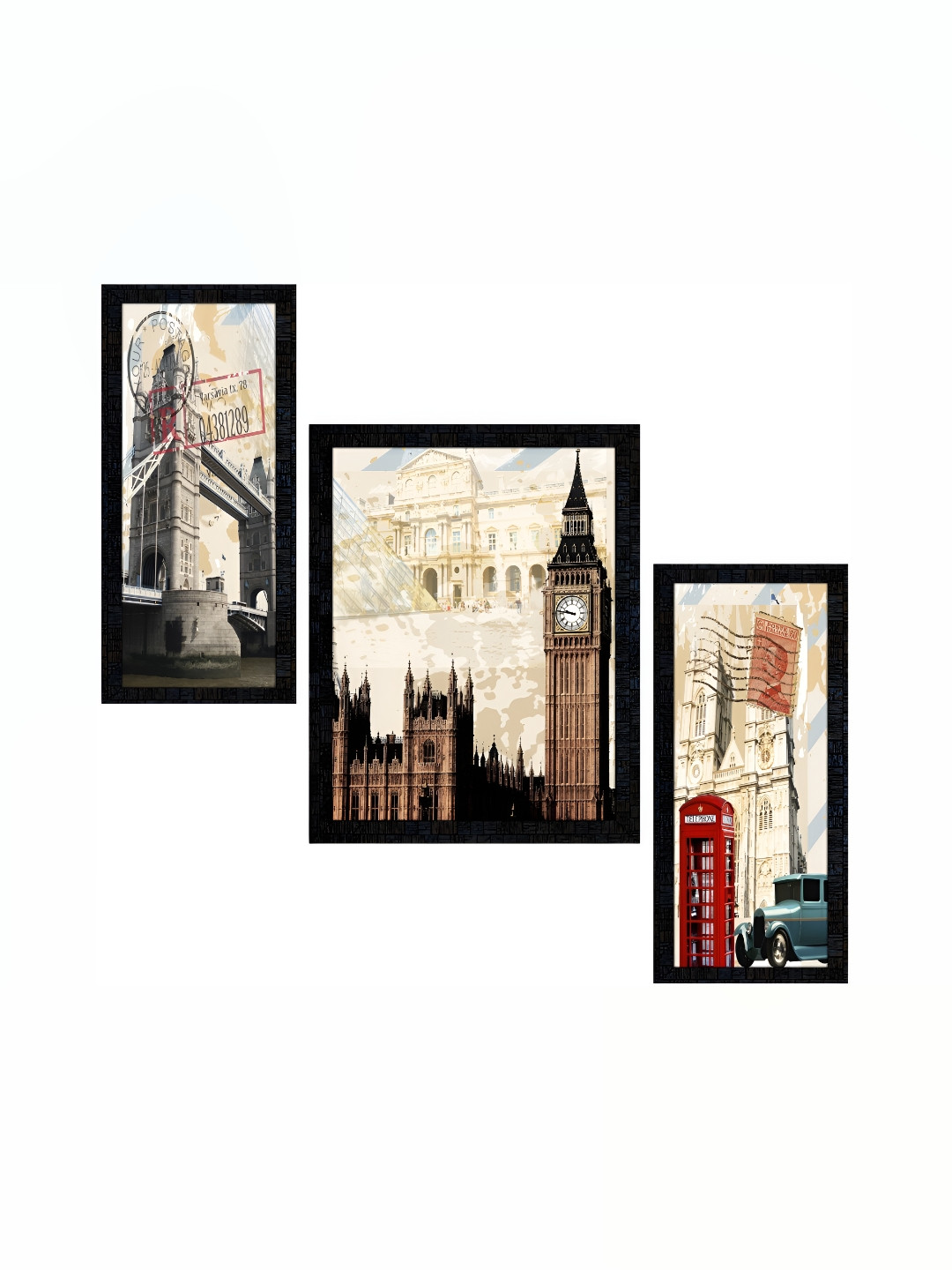 PnF Paper 3 Pcs Wall Rectangle Paintings Wall Art - 9x 12In