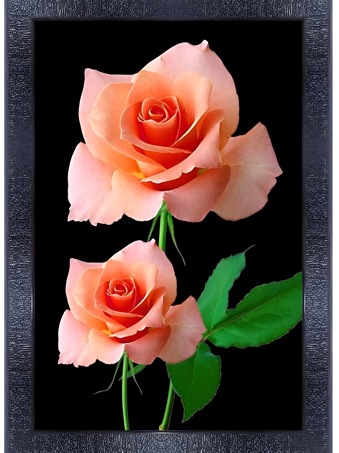 PnF Black & Pink Wooded Floral and Botanical Painting Wall Art