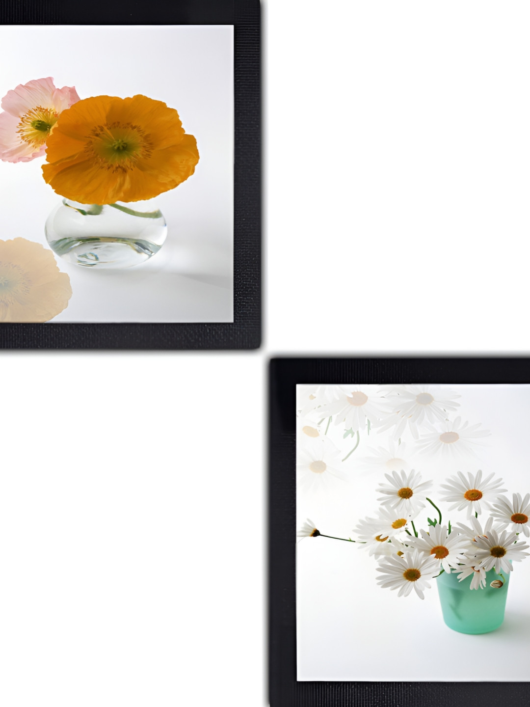 PnF White & Green 2 Piece Paper Wall Painting